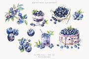 Watercolor Blueberries, a Food Illustration by PeDe Designs (Thumbnail 4 of 4)
