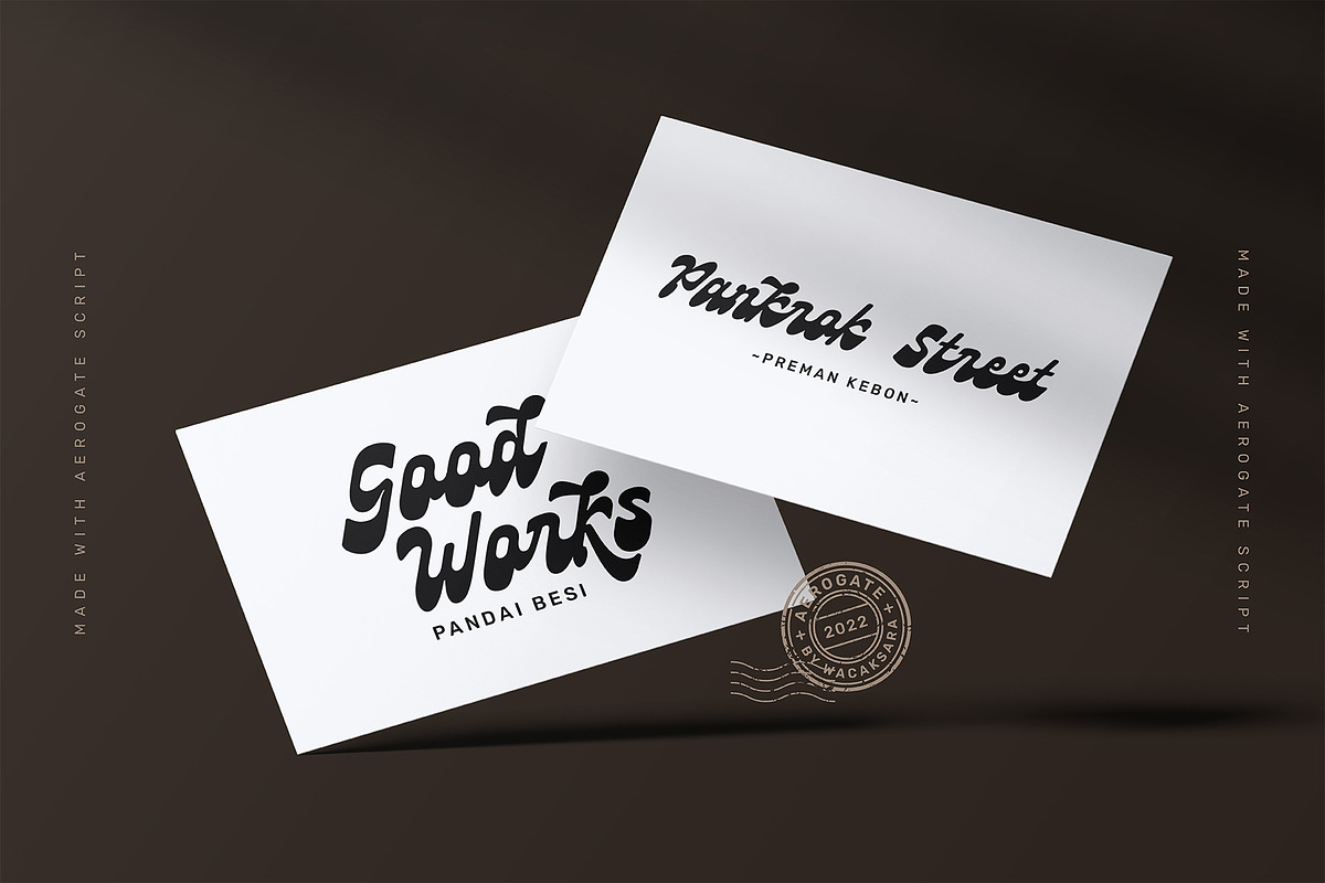 Aerogate Script, a Script Font by Wacaksara Co. (Photo 4 of 13)