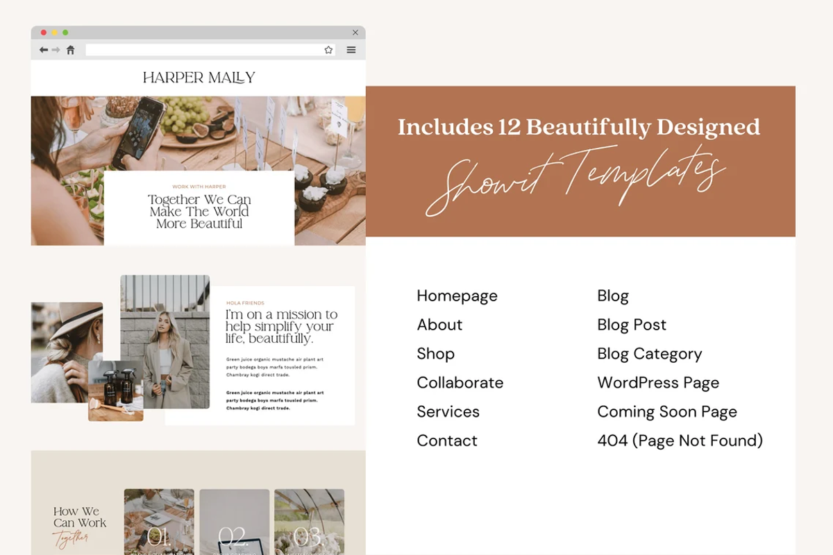 Influencer Showit Website Template, a Websites & App Template by Sugar Studios (Photo 2 of 6)