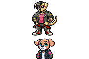 Emo Dogs Clipart Stickers Set, an Animal Illustration by DoubleTwists (Thumbnail 5 of 5)