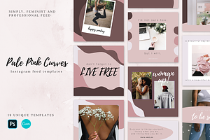 Pale Pink Curves Instagram Templates
