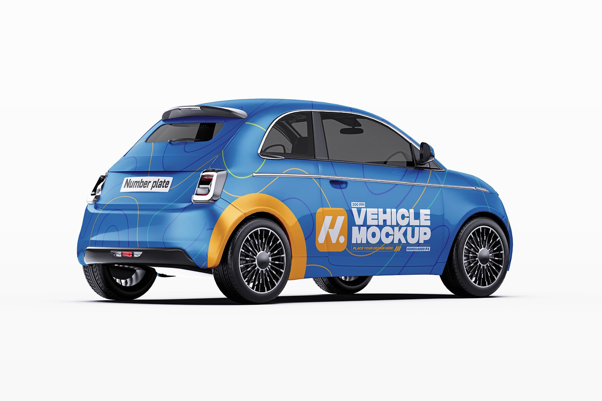 Premium Electric City Car Mockup Set, an Advertising Mockup by Halal Graphic Studio (Photo 8 of 16)