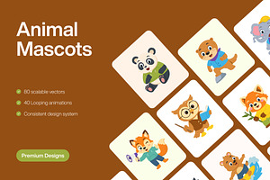 120 Animal Mascot Bundle, an Animal Illustration by Brickclay