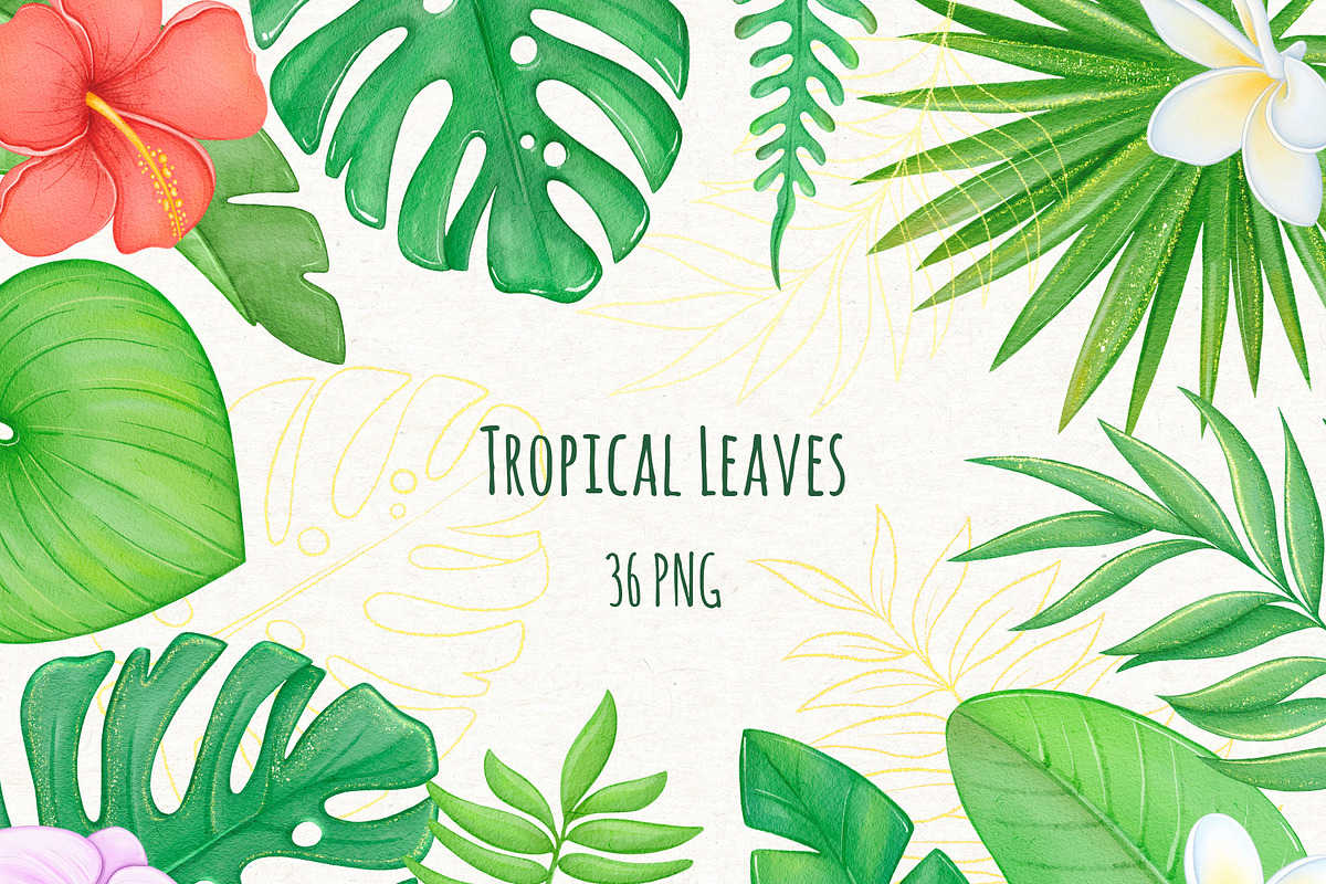 Tropical Flowers Summer Clipart, an Illustration by ekossa_art (Photo 1 of 6)