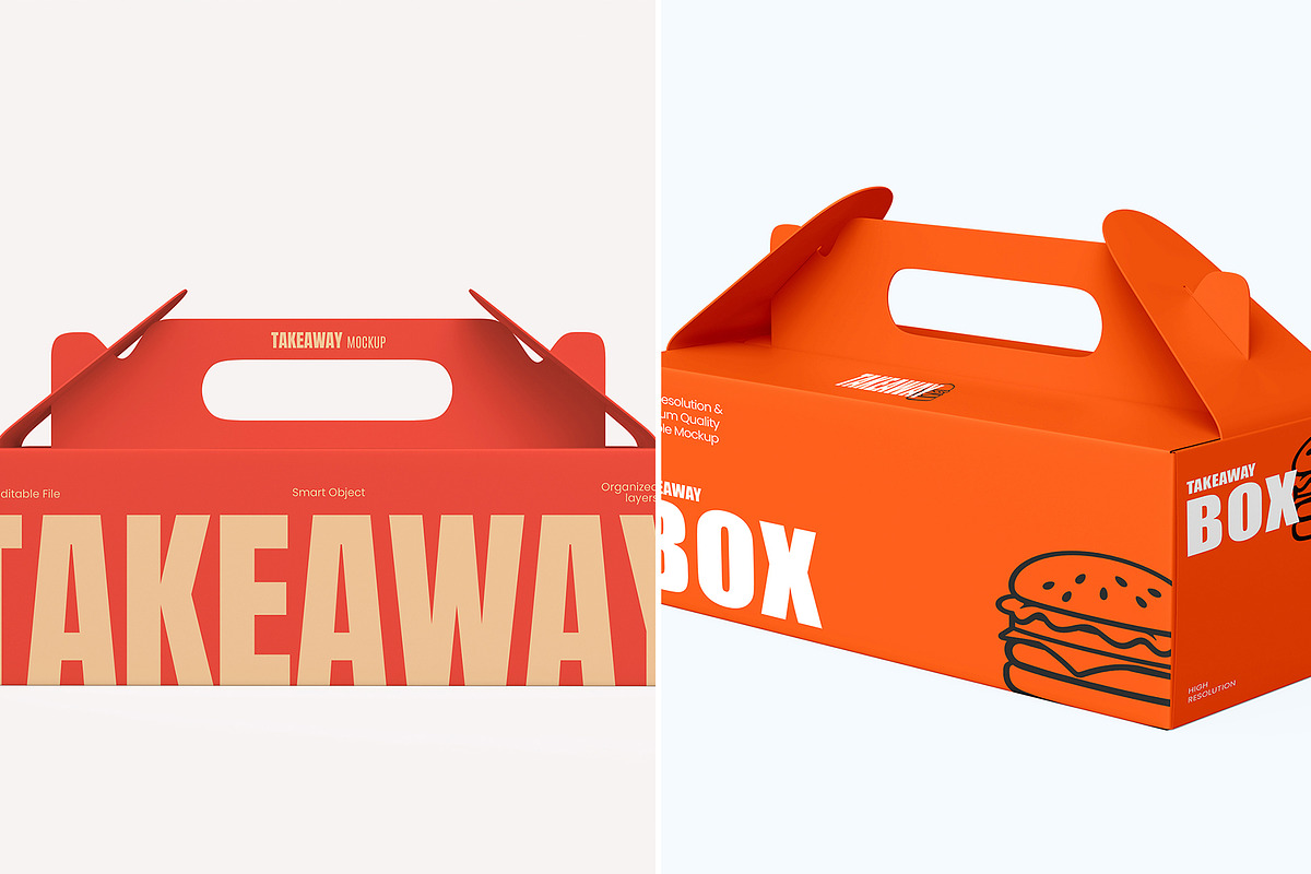 Food Carrier Box Mockup Pack, a Packaging Mockup by graphypix (Photo 7 of 13)
