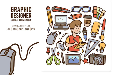 Graphic Designer Doodle Illustration