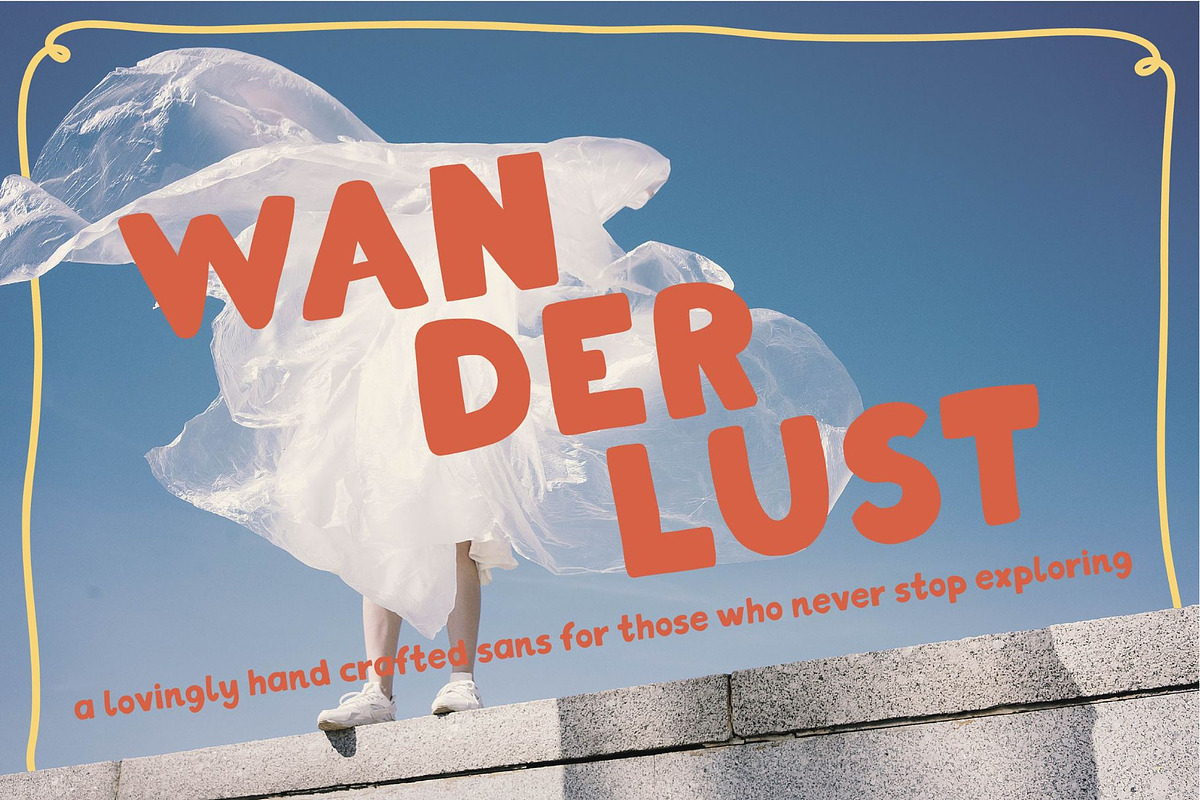 Wanderlust Handwritten Sans Serif, a Font by vanloveart (Photo 1 of 8)