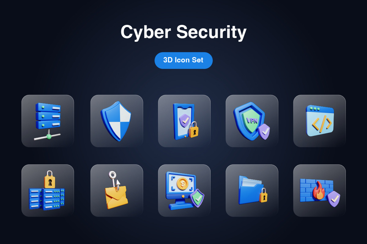 Cyber Security 3D Icons Set, an Object 3D Model by Kmg Design (Photo 3 of 3)
