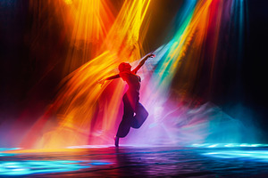 Dynamic Dance Performance in Colorfu, a Person Photo by Ocean Digital Art