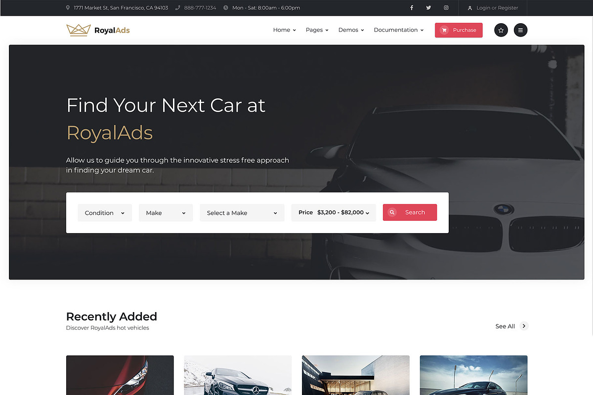 RoyalAds - Auto & Real Estate Theme, a Bootstrap Template by FantasyThemes (Photo 1 of 3)