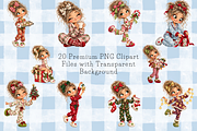 Christmas Pajama Girl Clipart Bundle, a Person Illustration by Ink Gallery (Thumbnail 5 of 13)