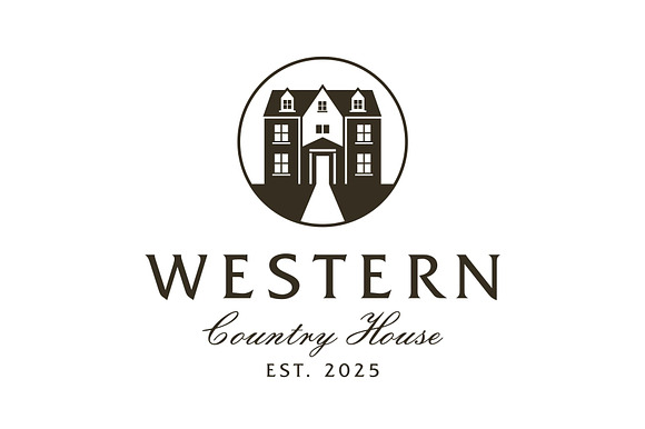 Vintage Western Country House Logo preview 2