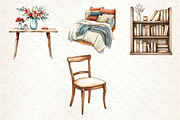 Watercolor Home Furniture Clipart, an Illustration by Dream Creation (Thumbnail 6 of 6)