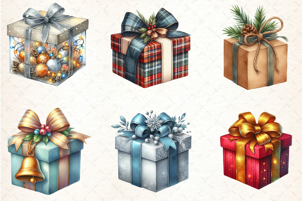Christmas Gifts and Presents Clipart, an Illustration by DreamCafeArt (Photo 4 of 8)