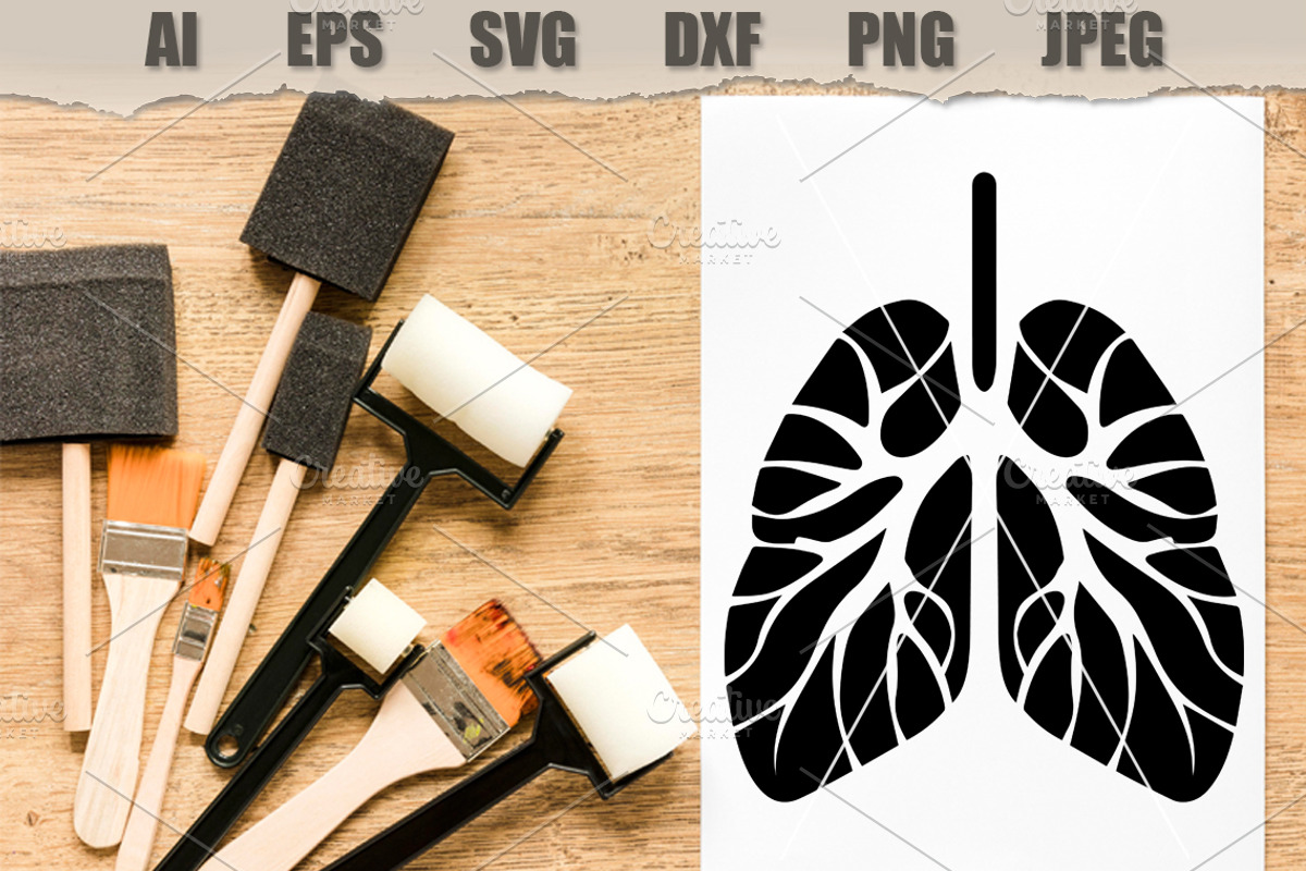 Stencil Human Lungs, a Decorative Illustration by MARYCRAFTIRIA (Photo 2 of 3)