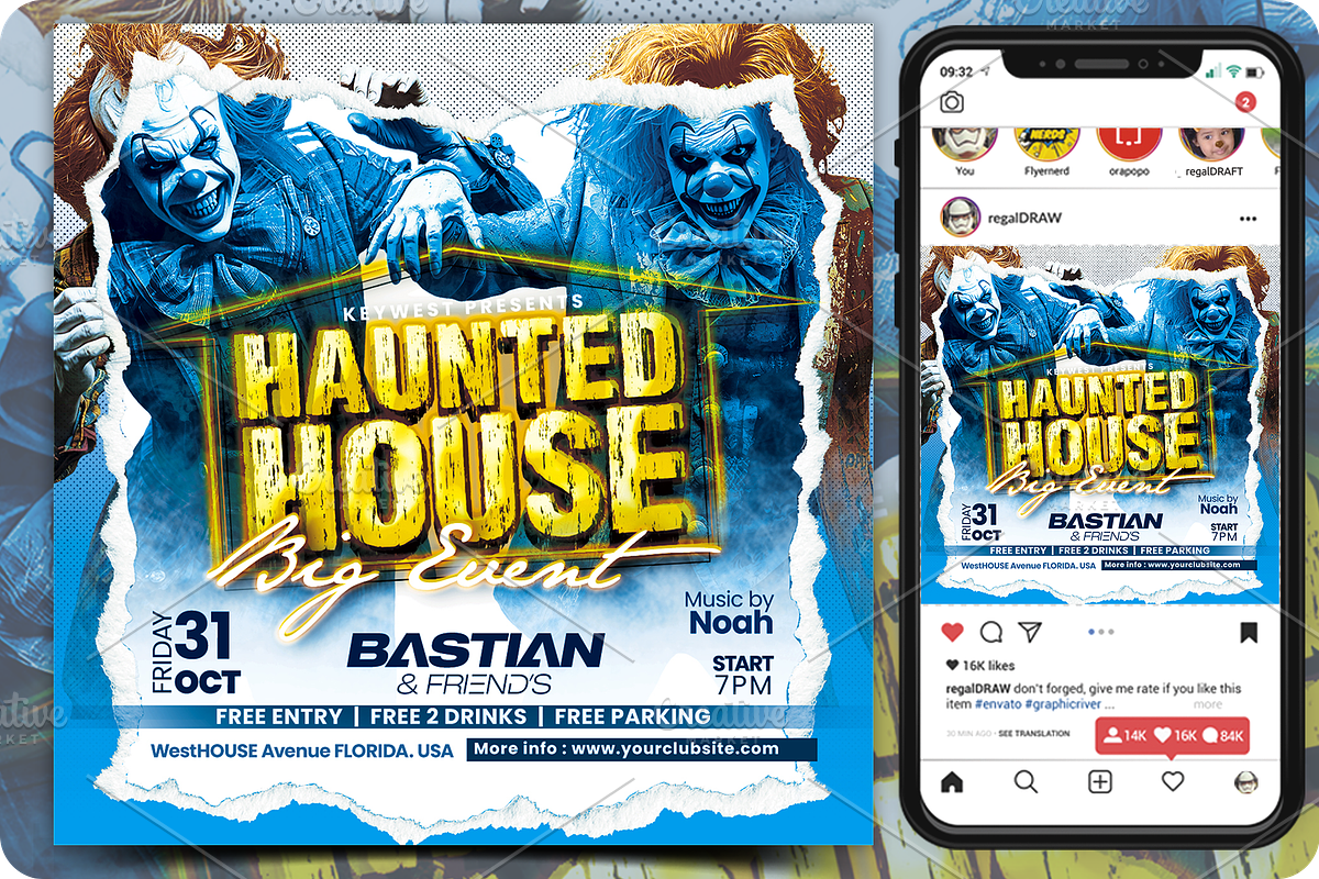 Halloween Event Flyer, a Flyer Template by regalDRAW (Photo 1 of 3)