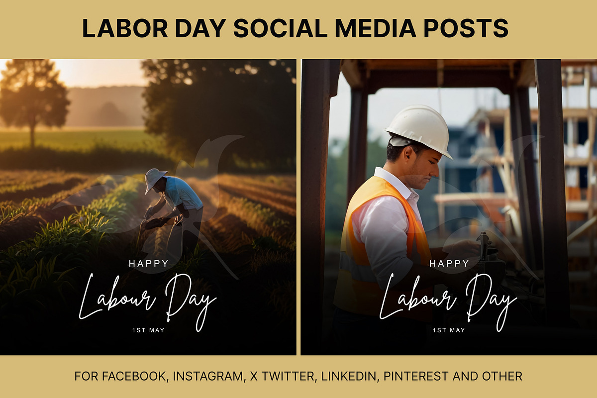 61 Labor day social media posts set, a Social Media Template by Walldecorated (Photo 15 of 29)