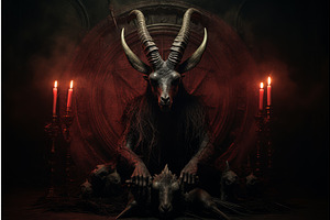 Baphomet Burning Candles. Generate