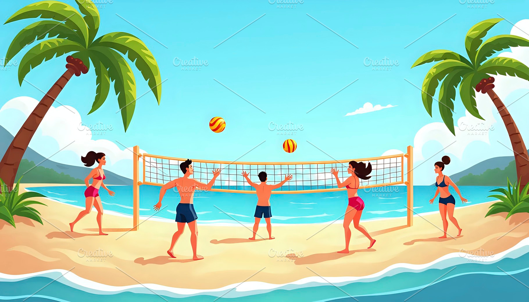 Create a dynamic cartoon flat vector, a Photo by LOGOCREATIVE