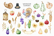 Watercolor Thanksgiving Clipart, a Seasonal Illustration by SvetaArtStore (Thumbnail 12 of 15)