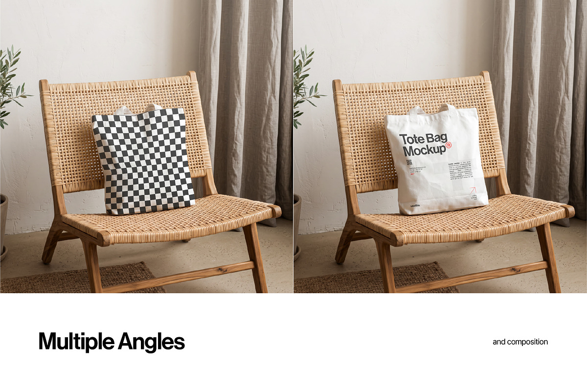 Rattan Poster & Tote Bag Mockup, a Packaging Mockup by Usethis Mockup (Photo 7 of 8)