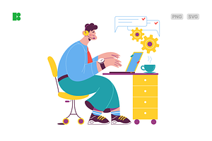 Service support, a Work Illustration by Icons8