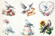 Summer Wedding Doves Clipart, an Illustration by Rose Art (Thumbnail 3 of 7)
