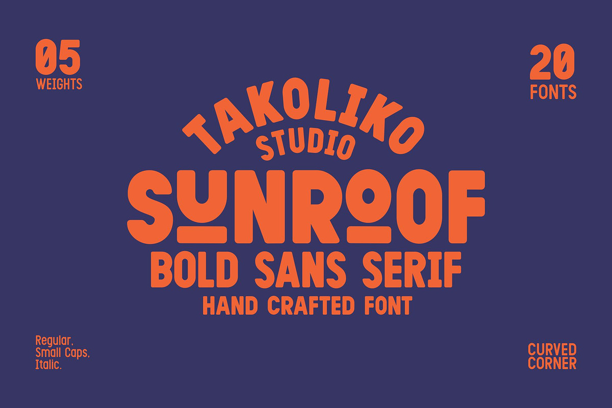 Sunroof - bold sans serif, a Sans Serif Font by takoliko (Photo 1 of 11)