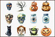 Watercolor Scary Halloween Clipart, an Illustration by Sublimation Artist (Thumbnail 3 of 6)