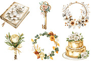 Golden Wedding Decor Clipart, an Illustration by Pixels.Craft (Thumbnail 7 of 7)