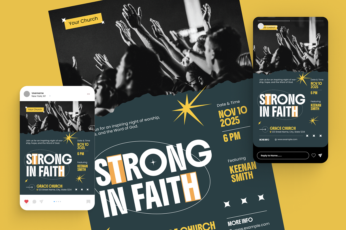 Inspirational Gospel Flyer Set, a Flyer Template by Annora Studio (Photo 4 of 6)
