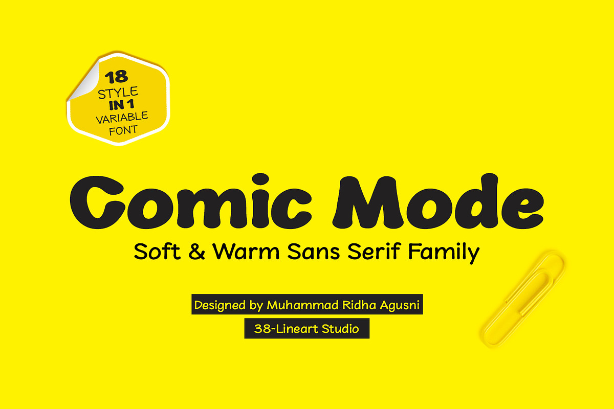 Comic Mode - Warm & Soft font family, a Sans Serif Font by Ridha-38.lineart (Photo 1 of 9)