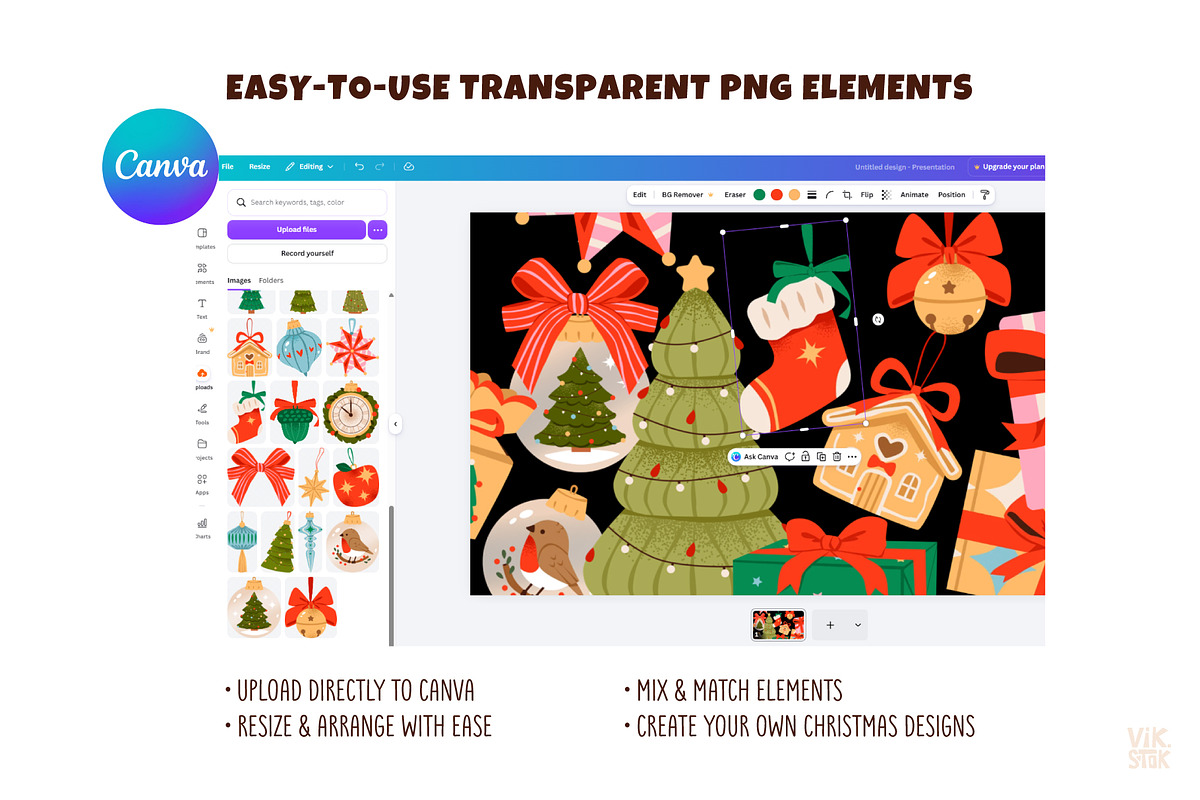 Christmas Decor Clipart Bundle, a Seasonal Illustration by vik.stock (Photo 6 of 8)