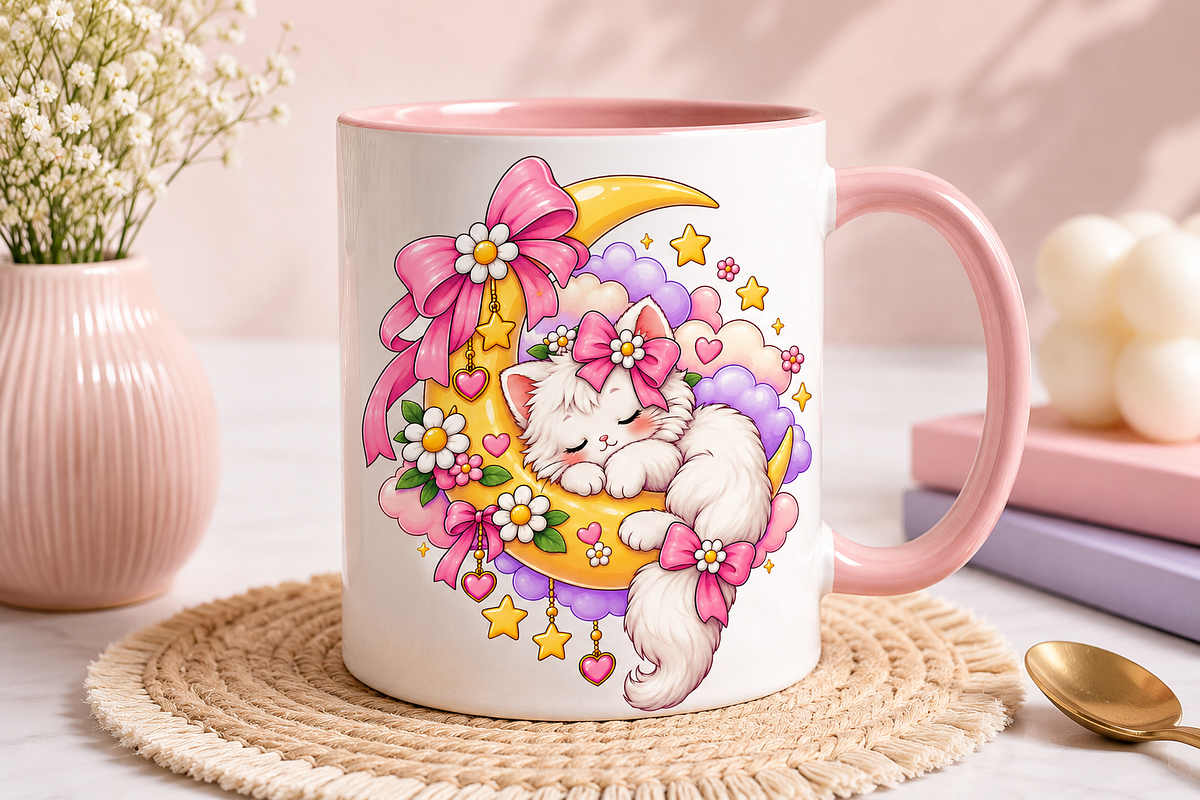 Dreamy Moon Cat Kawaii, an Animal Illustration by HyeRi (Photo 6 of 6)