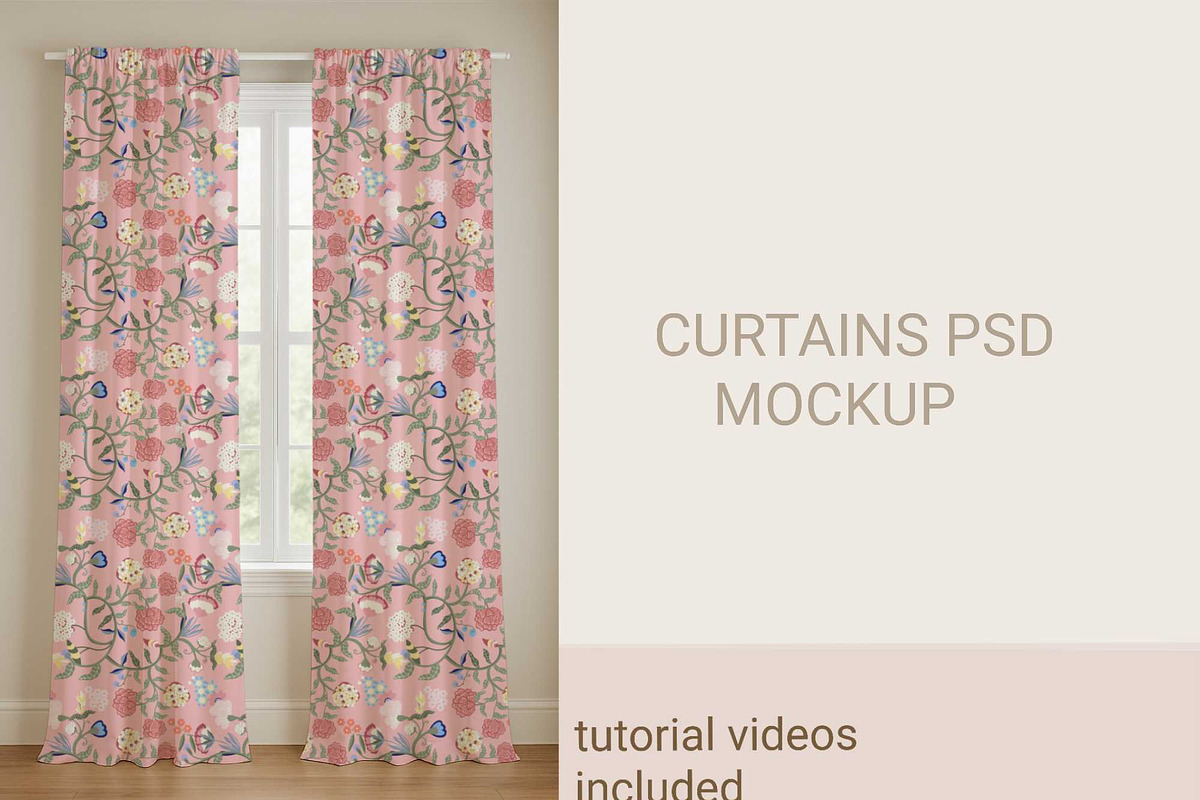 Curtains (DRAPES) Psd mockup, a Household Mockup by jenartstudio (Photo 2 of 3)