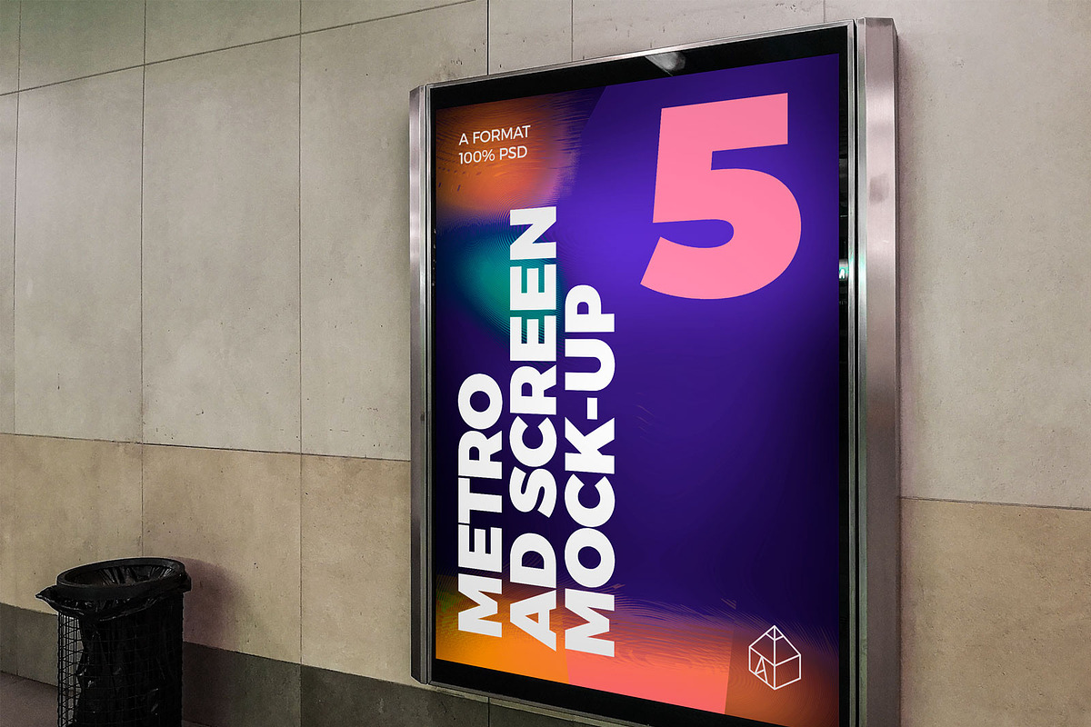 Metro Ad Screen Mock-Ups 8 v4, an Advertising Mockup by Graphic Shelter