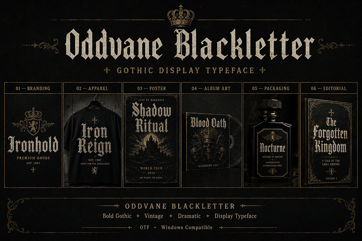 Oddvane Blackletter, a Blackletter Font by Wow Magic (Photo 2 of 5)
