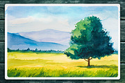 Watercolor Landscape set #3, an Animal Illustration by AlexGreenArt (Thumbnail 3 of 8)