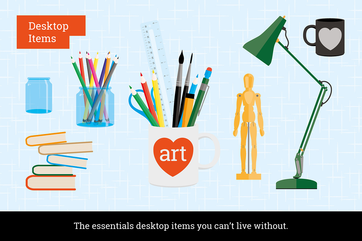 Art Supply Illustration Pack, a Work Illustration by Wingsart Studio (Photo 6 of 12)
