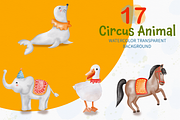 Watercolor Circus Clipart, Animals, an Animal Illustration by Apixsala (Thumbnail 6 of 14)