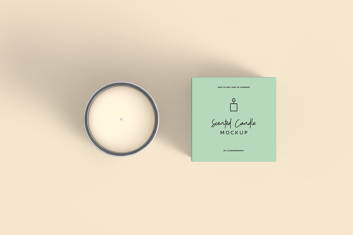 Scented Candle & Box Mockups, a Packaging Mockup by Illusiongraphic (Photo 7 of 15)