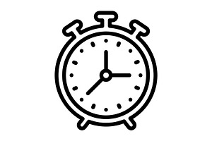 Timely watch black icon, an Outline Icon by Creative priyanka