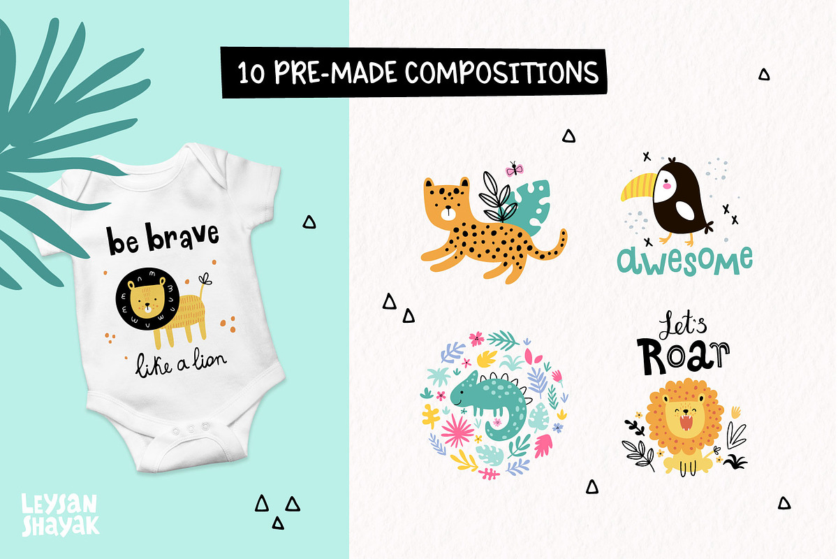 Jungle animals kids clipart set, an Animal Illustration by Leysan Shayak (Photo 5 of 9)