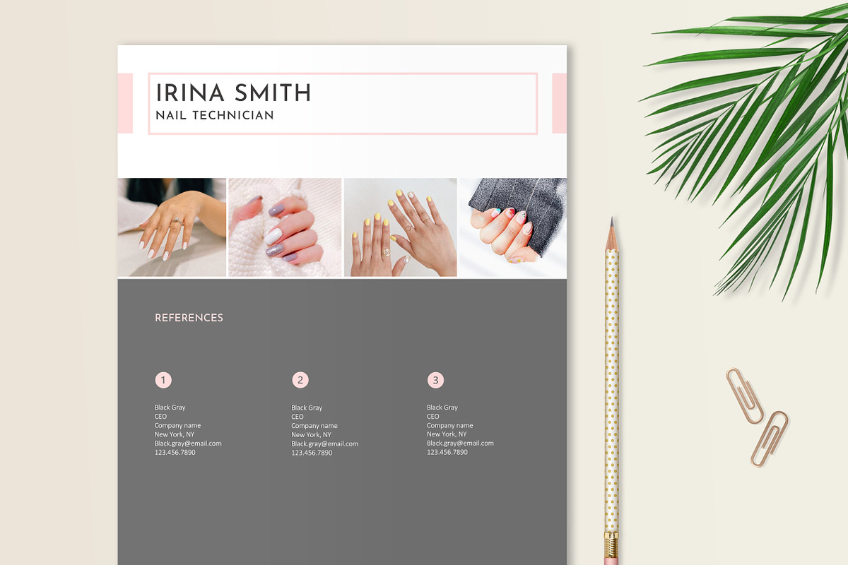 Nail Tech Resume Template, a Resume Template by Stanin Studio (Photo 6 of 10)