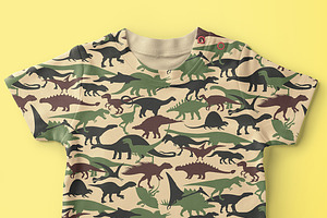 Camouflage Pattern With Dinosaurs