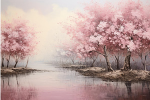 Tranquil Pink Magical Forest