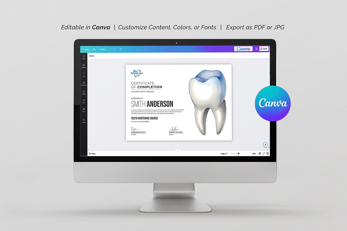 Dental Certificate, a Stationery Template by DesignDevisers (Photo 8 of 10)