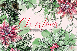 Watercolor christmas illustrations