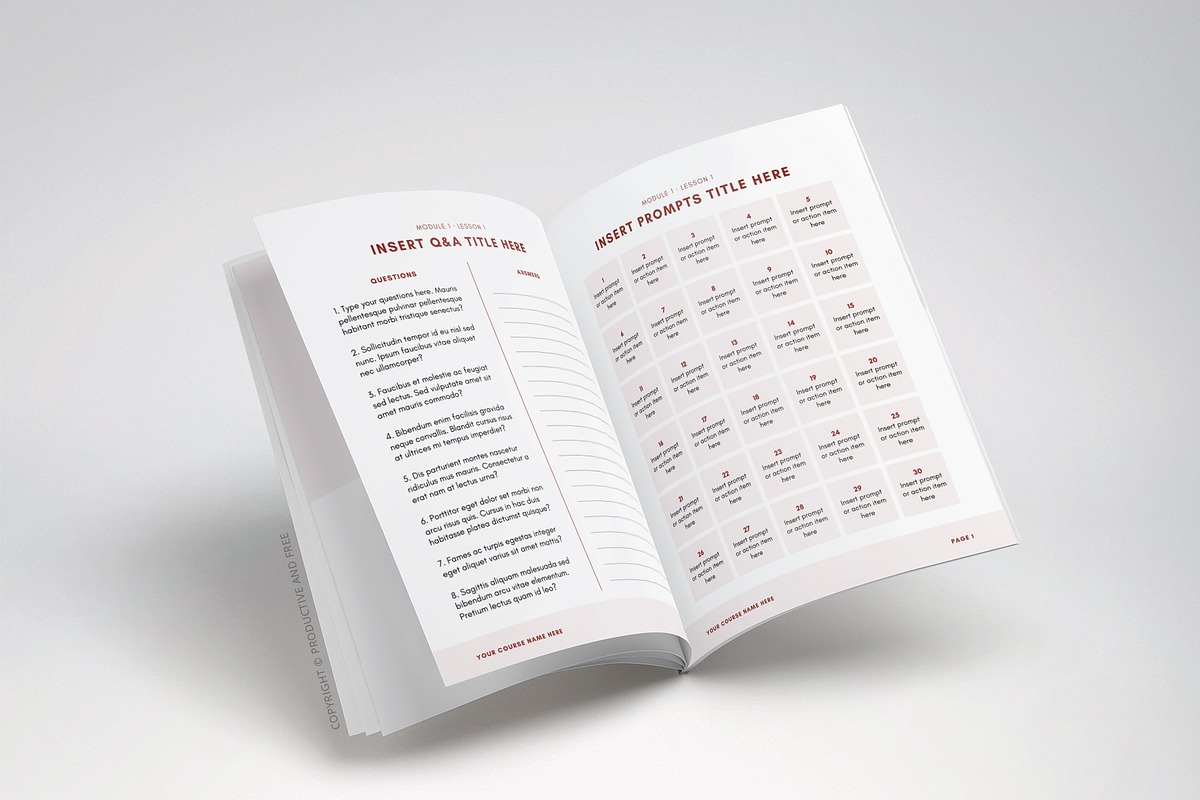 Canva Workbook Template Courses, a Magazine Template by ProductiveandFree (Photo 16 of 21)