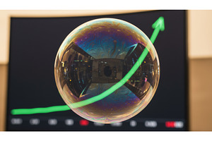 Large, curved screen displaying a, a Business Photo by Igor Tichonow